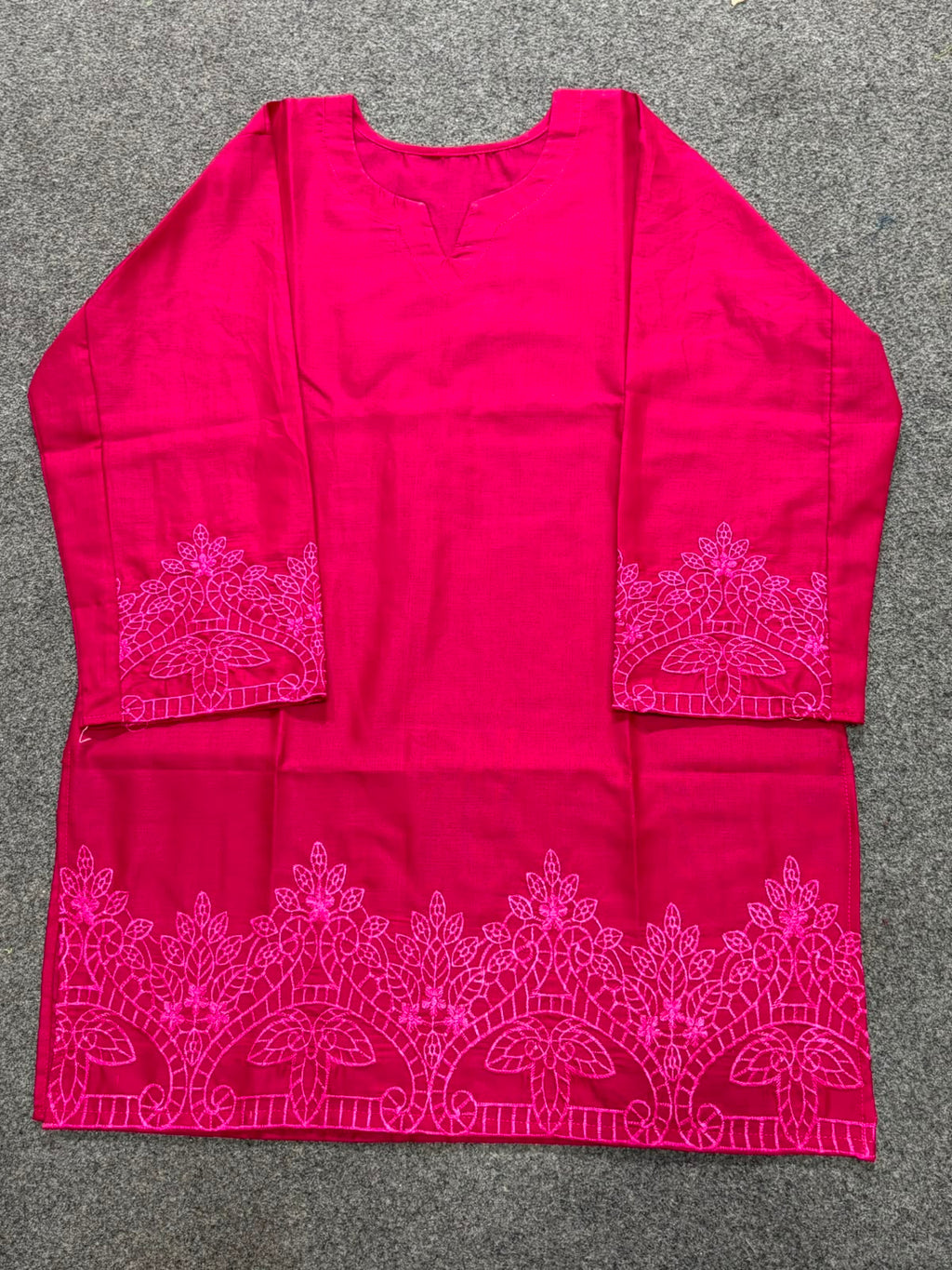 Embroidered Kurta Set – Hot Pink