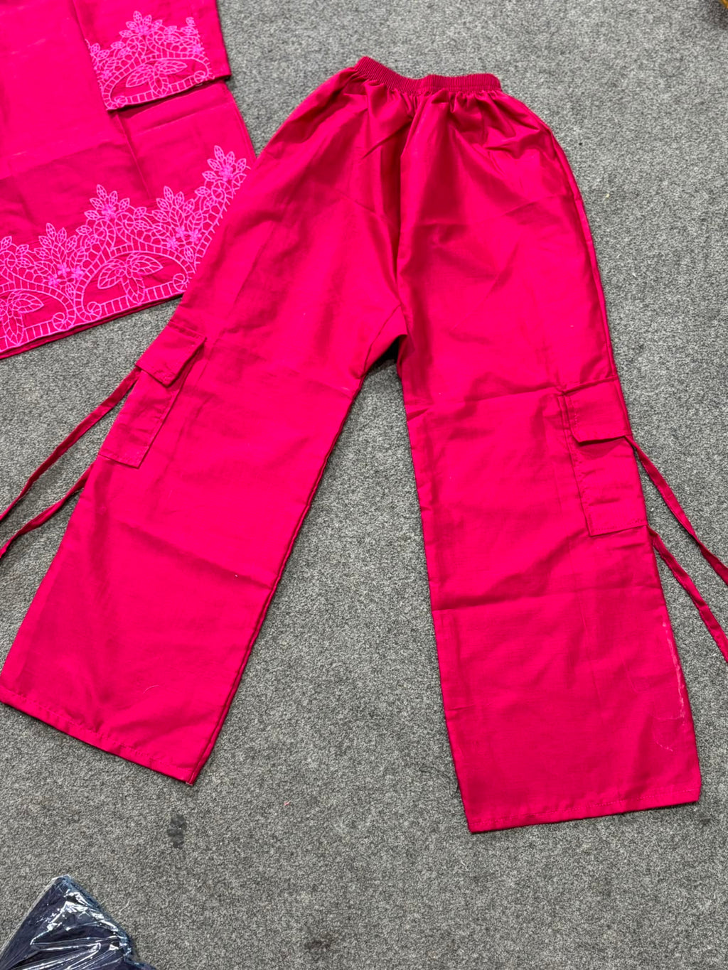 Embroidered Kurta Set – Hot Pink